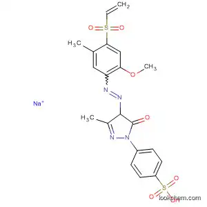 Molecular Structure of 189263-29-4 (Benzenesulfonic acid,
4-[4-[[4-(ethenylsulfonyl)-2-methoxy-5-methylphenyl]azo]-4,5-dihydro-3-
methyl-5-oxo-1H-pyrazol-1-yl]-, sodium salt)