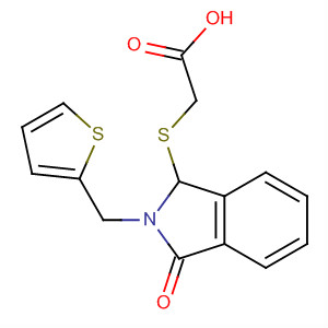 Molecular Structure of 189271-29-2 (Acetic acid,
[[2,3-dihydro-3-oxo-2-(2-thienylmethyl)-1H-isoindol-1-yl]thio]-)