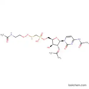 Molecular Structure of 189275-84-1 (Cytidine, N-acetyl-2',3'-O-(1-methylethylidene)-, 5'-[hydrogen
[[[2-(acetylamino)ethoxy]hydroxyphosphinyl]methyl]phosphonate])
