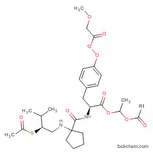 Molecular Structure of 189276-89-9 (L-Tyrosine,
N-[[1-[[(2S)-2-(acetylthio)-3-methylbutyl]amino]cyclopentyl]carbonyl]-,
ethyl ester, methoxyacetate (ester))