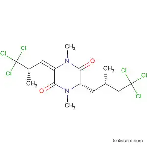 Molecular Structure of 189307-44-6 (2,5-Piperazinedione,
1,4-dimethyl-3-[(2S)-4,4,4-trichloro-2-methylbutyl]-6-[(2S)-3,3,3-trichloro
-2-methylpropylidene]-, (3S,6E)-)
