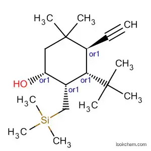 Molecular Structure of 189938-62-3 (Cyclohexanol,
3-(1,1-dimethylethyl)-4-ethynyl-5,5-dimethyl-2-[(trimethylsilyl)methyl]-,
(1R,2S,3S,4S)-rel-)