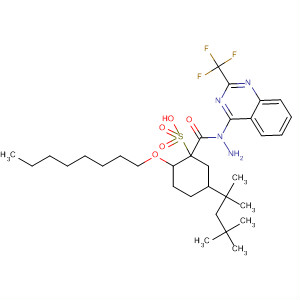 Molecular Structure of 192515-23-4 (Cyclohexanesulfonic acid, 2-(octyloxy)-5-(1,1,3,3-tetramethylbutyl)-,
2-[2-(trifluoromethyl)-4-quinazolinyl]hydrazide)