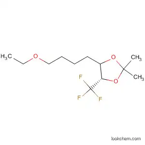 Molecular Structure of 192721-55-4 (1,3-Dioxolane, 4-(4-ethoxybutyl)-2,2-dimethyl-5-(trifluoromethyl)-, (5S)-)