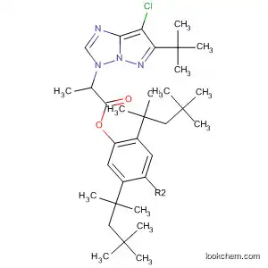 Molecular Structure of 192761-61-8 (1H-Pyrazolo[1,5-b][1,2,4]triazole-3-propanoic acid,
7-chloro-6-(1,1-dimethylethyl)-,
2,5-bis(1,1,3,3-tetramethylbutyl)-1,4-phenylene ester)