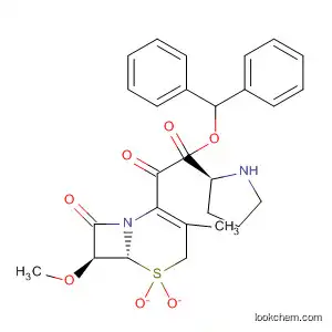 Molecular Structure of 192764-56-0 (L-Proline,
1-[[(6R,7S)-7-methoxy-3-methyl-5,5-dioxido-8-oxo-5-thia-1-azabicyclo[
4.2.0]oct-2-en-2-yl]carbonyl]-, diphenylmethyl ester)