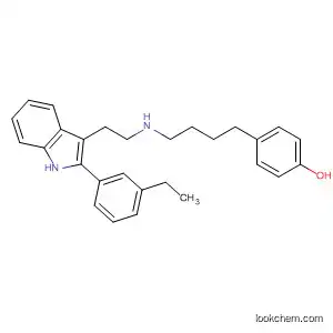 Molecular Structure of 192772-08-0 (Phenol, 4-[4-[[2-[2-(3-ethylphenyl)-1H-indol-3-yl]ethyl]amino]butyl]-)