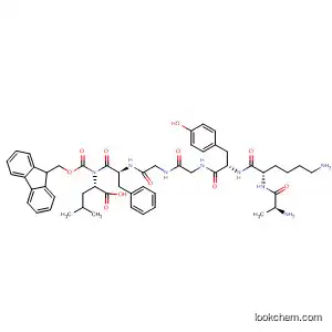 Molecular Structure of 192772-62-6 (L-Leucine,
N-[(9H-fluoren-9-ylmethoxy)carbonyl]-L-alanyl-L-lysyl-L-tyrosylglycylglycyl-
L-phenylalanyl-)