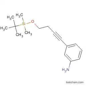 Molecular Structure of 192989-27-8 (Benzenamine, 3-[4-[[(1,1-dimethylethyl)dimethylsilyl]oxy]-1-butynyl]-)