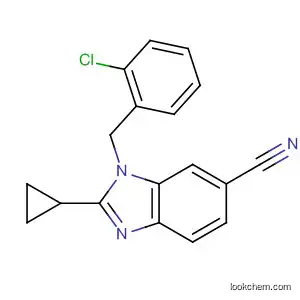 Molecular Structure of 193009-31-3 (1H-Benzimidazole-6-carbonitrile,
1-[(2-chlorophenyl)methyl]-2-cyclopropyl-)