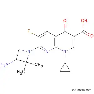 Molecular Structure of 132770-80-0 (1,8-Naphthyridine-3-carboxylic acid,
7-(3-amino-2,2-dimethyl-1-azetidinyl)-1-cyclopropyl-6-fluoro-1,4-dihydro
-4-oxo-)