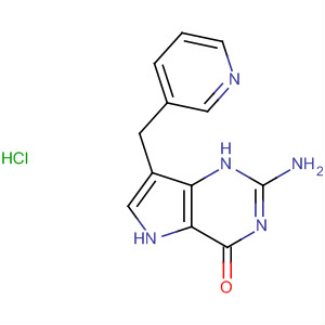 Molecular Structure of 135871-62-4 (4H-Pyrrolo[3,2-d]pyrimidin-4-one,
2-amino-1,5-dihydro-7-(3-pyridinylmethyl)-, hydrochloride)