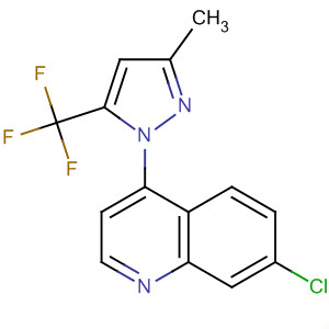 Molecular Structure of 193203-45-1 (Quinoline, 7-chloro-4-[3-methyl-5-(trifluoromethyl)-1H-pyrazol-1-yl]-)
