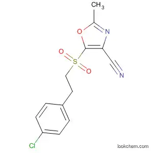 Molecular Structure of 193209-71-1 (4-Oxazolecarbonitrile, 5-[[2-(4-chlorophenyl)ethyl]sulfonyl]-2-methyl-)
