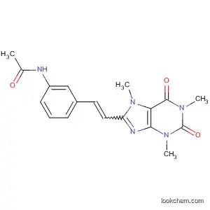 Molecular Structure of 193416-99-8 (Acetamide,
N-[3-[2-(2,3,6,7-tetrahydro-1,3,7-trimethyl-2,6-dioxo-1H-purin-8-yl)ethen
yl]phenyl]-)