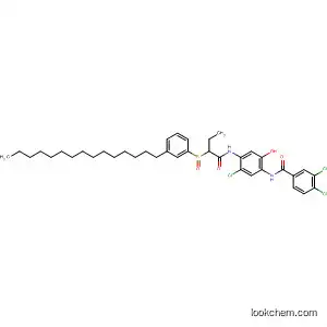 Molecular Structure of 199856-92-3 (Benzamide,
3,4-dichloro-N-[5-chloro-2-hydroxy-4-[[1-oxo-2-[(3-pentadecylphenyl)sulf
onyl]butyl]amino]phenyl]-)