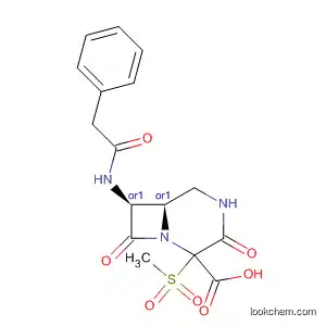 Molecular Structure of 219118-52-2 (1,4-Diazabicyclo[4.2.0]octane-2-carboxylic acid,
2-(methylsulfonyl)-3,8-dioxo-7-[(phenylacetyl)amino]-, (6R,7S)-rel-)