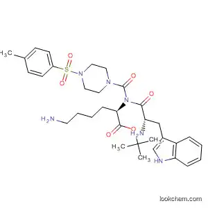 Molecular Structure of 331447-26-8 (L-Lysine,
N-[[4-[(4-methylphenyl)sulfonyl]-1-piperazinyl]carbonyl]-D-tryptophyl-,
1,1-dimethylethyl ester)