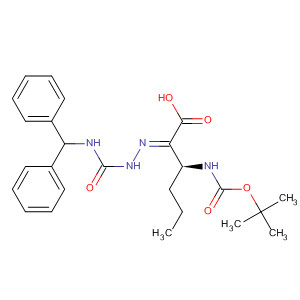 Hexanoic acid,  3-[[(1,1-dimethylethoxy)carbonyl]amino]-2-[[[(diphenylmethyl)amino]carb  onyl]hydrazono]-, (2E,3S)-