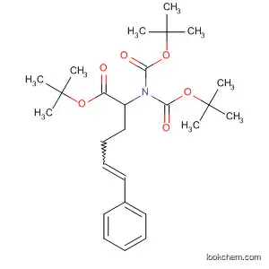 Molecular Structure of 397869-72-6 (5-Hexenoic acid, 2-[bis[(1,1-dimethylethoxy)carbonyl]amino]-6-phenyl-,
1,1-dimethylethyl ester, (2S)-)