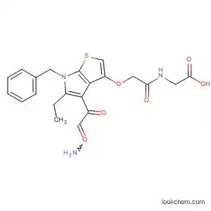 Molecular Structure of 398465-02-6 (Glycine,
N-[[[4-(aminooxoacetyl)-5-ethyl-6-(phenylmethyl)-6H-thieno[2,3-b]pyrrol-
3-yl]oxy]acetyl]-)