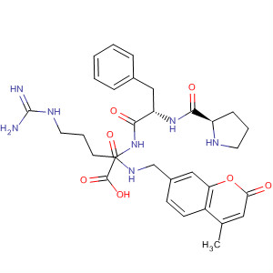 Molecular Structure of 399031-37-9 (L-Argininamide,
L-prolyl-L-phenylalanyl-N-[(4-methyl-2-oxo-2H-1-benzopyran-7-yl)carbon
yl]-)