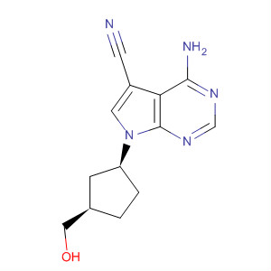 Molecular Structure of 399508-03-3 (7H-Pyrrolo[2,3-d]pyrimidine-5-carbonitrile,
4-amino-7-[(1S,3R)-3-(hydroxymethyl)cyclopentyl]-)