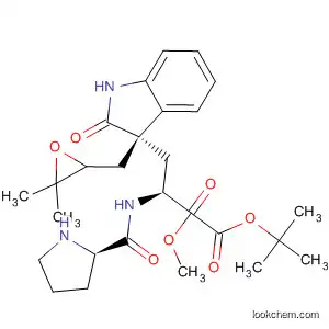 Molecular Structure of 400010-03-9 (Alanine,
1-[(1,1-dimethylethoxy)carbonyl]-L-prolyl-3-[(3R)-3-[(3,3-dimethyloxiranyl
)methyl]-2,3-dihydro-2-oxo-1H-indol-3-yl]-, methyl ester)