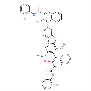 Molecular Structure of 105274-85-9 (2-Naphthalenecarboxamide,
4,4'-[9H-fluorene-2,7-diylbis(azo)]bis[N-(2-chlorophenyl)-3-hydroxy-)