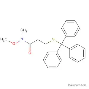 Molecular Structure of 150350-27-9 (Propanamide, N-methoxy-N-methyl-3-[(triphenylmethyl)thio]-)