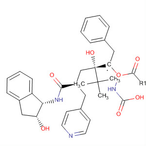 Molecular Structure of 161458-41-9 (Carbamic acid,
[(1S,2S,4R)-5-[[(1S,2R)-2,3-dihydro-2-hydroxy-1H-inden-1-yl]amino]-2-
hydroxy-5-oxo-1-(phenylmethyl)-4-(4-pyridinylmethyl)pentyl]-,
1,1-dimethylethyl ester)