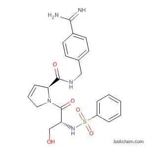 Molecular Structure of 400720-89-0 (1H-Pyrrole-2-carboxamide,
N-[[4-(aminoiminomethyl)phenyl]methyl]-2,5-dihydro-1-[(2R)-3-hydroxy-
1-oxo-2-[(phenylsulfonyl)amino]propyl]-, (2S)-)