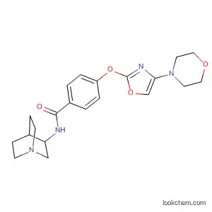Molecular Structure of 401476-07-1 (Benzamide,
N-(3R)-1-azabicyclo[2.2.2]oct-3-yl-4-[[4-(4-morpholinyl)-2-oxazolyl]oxy]-)