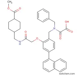 Molecular Structure of 402935-44-8 (Cyclohexanecarboxylic acid,
4-[[[[2-[[(carboxycarbonyl)(phenylmethyl)amino]methyl]-5-(1-naphthalenyl
)phenoxy]acetyl]amino]methyl]-, 1-methyl ester)