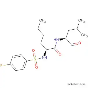 Molecular Structure of 190274-84-1 (Hexanamide,
2-[[(4-fluorophenyl)sulfonyl]amino]-N-[(1S)-1-formyl-3-methylbutyl]-,
(2S)-)
