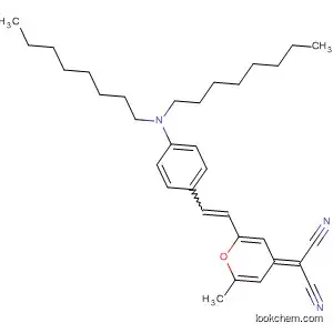 Molecular Structure of 194985-30-3 (Propanedinitrile,
[2-[2-[4-(dioctylamino)phenyl]ethenyl]-6-methyl-4H-pyran-4-ylidene]-)