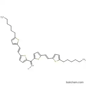Molecular Structure of 197807-84-4 (Thiophene,
2,2'-(1E)-1,2-ethenediylbis[5-[(1E)-2-(5-hexyl-2-thienyl)ethenyl]-)