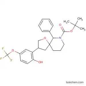 Molecular Structure of 200953-40-8 (1-Oxa-7-azaspiro[4.5]decane-7-carboxylic acid,
3-[2-hydroxy-5-(trifluoromethoxy)phenyl]-6-phenyl-, 1,1-dimethylethyl
ester, (3S,5R,6S)-)