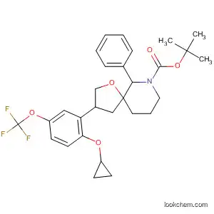 Molecular Structure of 200955-93-7 (1-Oxa-7-azaspiro[4.5]decane-7-carboxylic acid,
3-[2-(cyclopropyloxy)-5-(trifluoromethoxy)phenyl]-6-phenyl-,
1,1-dimethylethyl ester, (3S,5R,6S)-)