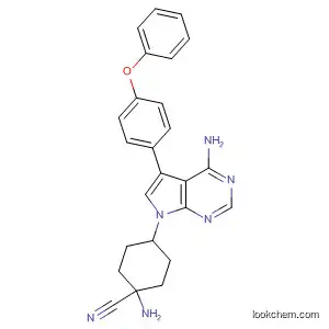 Molecular Structure of 364355-36-2 (Cyclohexanecarbonitrile,
1-amino-4-[4-amino-5-(4-phenoxyphenyl)-7H-pyrrolo[2,3-d]pyrimidin-7-
yl]-)