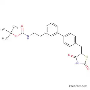 Molecular Structure of 398149-96-7 (Carbamic acid,
[[4'-[(2,4-dioxo-5-thiazolidinyl)methyl][1,1'-biphenyl]-3-yl]methyl]methyl-,
1,1-dimethylethyl ester)