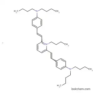 Molecular Structure of 475671-98-8 (Pyridinium, 1-butyl-2,6-bis[2-[4-(dibutylamino)phenyl]ethenyl]-, iodide)