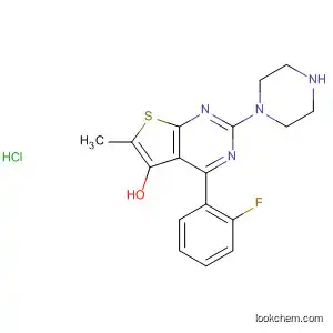 Molecular Structure of 476148-82-0 (Thieno[2,3-d]pyrimidine, 4-(2-fluorophenyl)-6-methyl-2-(1-piperazinyl)-,
monohydrochloride, monohydrate)