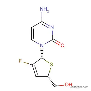 Molecular Structure of 476210-13-6 (2(1H)-Pyrimidinone,
4-amino-1-[(2R,5S)-3-fluoro-2,5-dihydro-5-(hydroxymethyl)-2-thienyl]-)