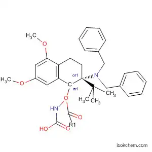 Molecular Structure of 477908-07-9 (Carbamic acid,
[(1R,2R)-2-[bis(phenylmethyl)amino]-1,2,3,4-tetrahydro-5,7-dimethoxy-
1-naphthalenyl]-, 1,1-dimethylethyl ester, rel-)