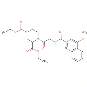 1,3-Piperazinedicarboxylic acid,  4-[[[(4-methoxy-2-quinolinyl)carbonyl]amino]acetyl]-, diethyl ester