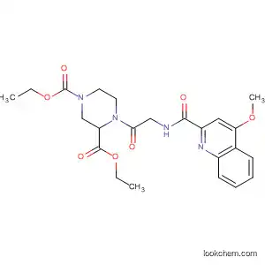 Molecular Structure of 478007-11-3 (1,3-Piperazinedicarboxylic acid,
4-[[[(4-methoxy-2-quinolinyl)carbonyl]amino]acetyl]-, diethyl ester)