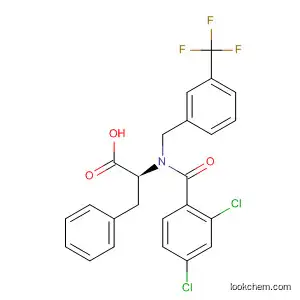 Molecular Structure of 478295-62-4 (L-Phenylalanine,
N-(2,4-dichlorobenzoyl)-N-[[3-(trifluoromethyl)phenyl]methyl]-)