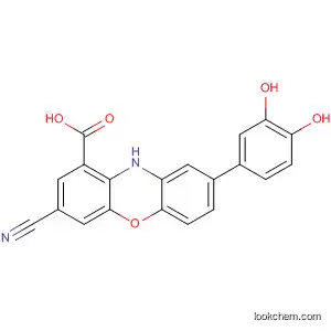 Molecular Structure of 478300-15-1 (10H-Phenoxazine-1-carboxylic acid, 3-cyano-8-(3,4-dihydroxyphenyl)-)