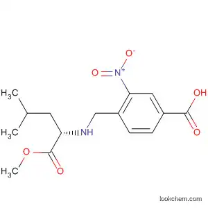 Molecular Structure of 502423-87-2 (Benzoic acid,
4-[[[(1S)-1-(methoxycarbonyl)-3-methylbutyl]amino]methyl]-3-nitro-)